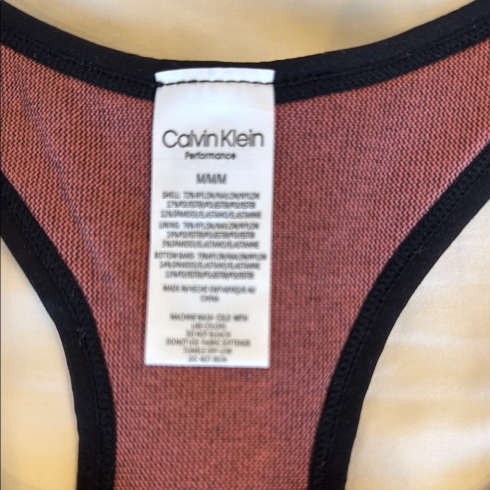 Calvin Klein Women's Ribbed Sports Bra - Rust - Picture 2 of 3